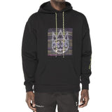 Cult Of Individuality Pullover Patchwork Hoodie (Black) - 69B9-HP55A