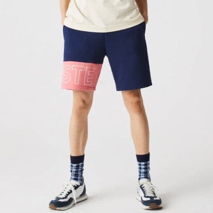 Lacoste Lettering Colourblock Shorts (Blue/Pink) GH0521