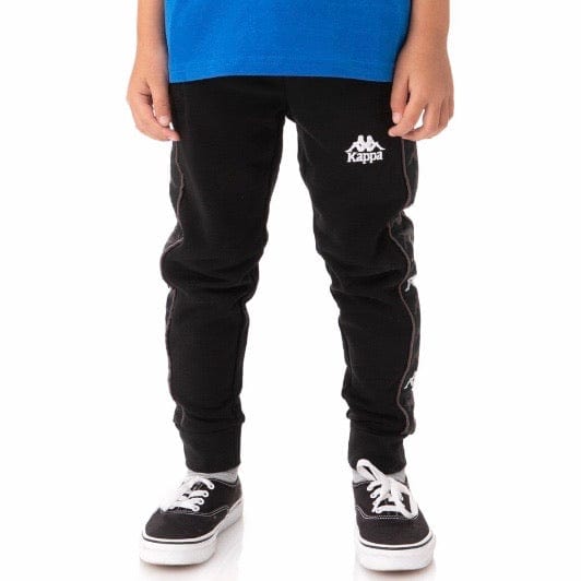 Kids Kappa 222 Banda Alanz 3 Sweatpants (Black/Grey/White)