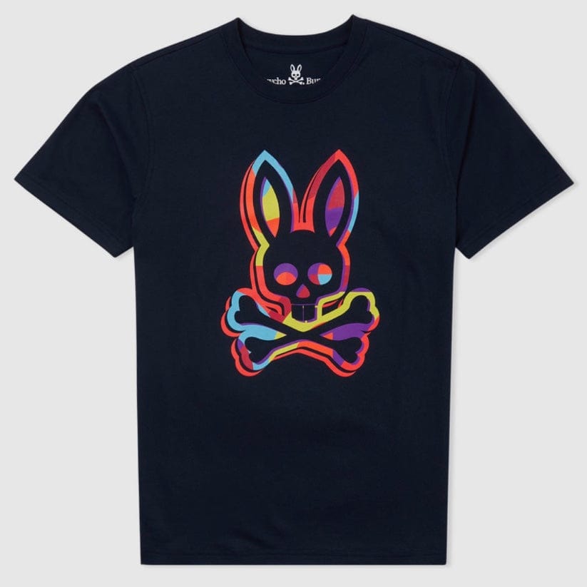 Psycho Bunny Binns Graphic Tee (Navy) B6U464T1PC