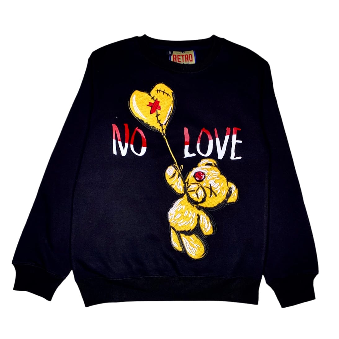 Retro Label 14s Winterized No Love Crew Neck (Black) - RL14SWNLCN