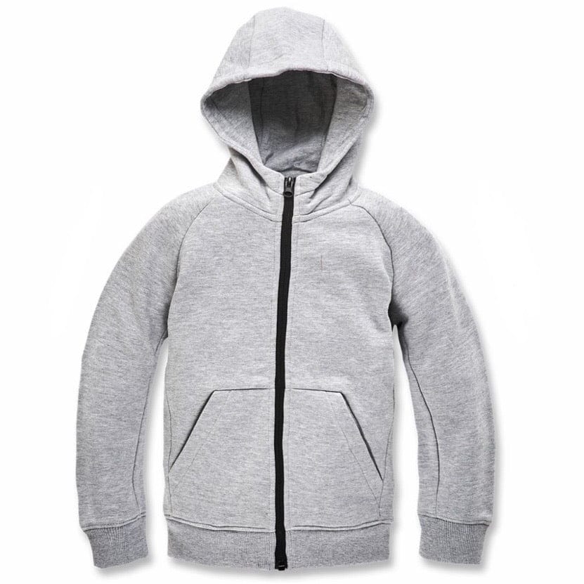 Kids Jordan Uptown Zip Up Hoodie (Heather Grey) 8521HB