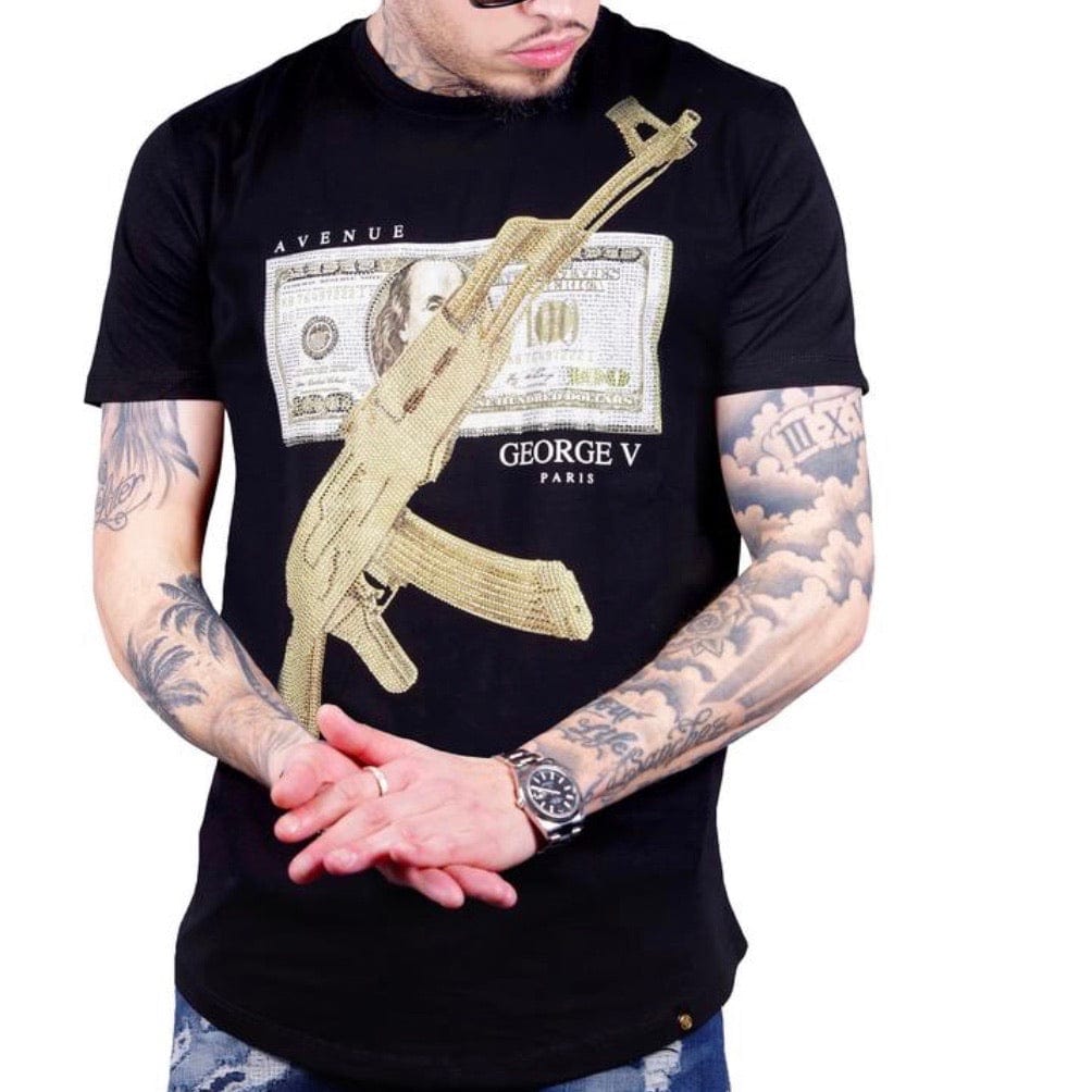 George V Crystal AK T-Shirt (Black/Gold) GV-2017