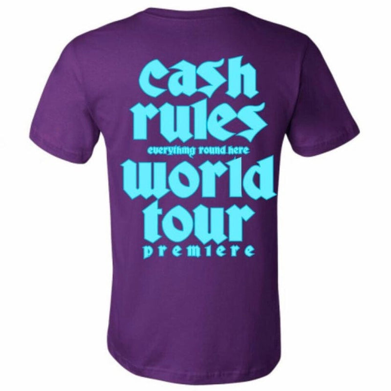 World Tour Cash Rules Everything Tour T Shirt (Purple)