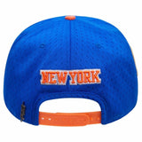 New York Knicks Logo Mesh Snapback Hat (Royal Blue)