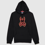 Psycho Bunny Patchin Chenille Bunny Logo Hoodie (Black) B6H849U1FT