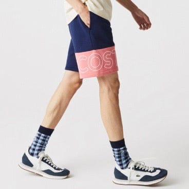 Lacoste Lettering Colourblock Shorts (Blue/Pink) GH0521