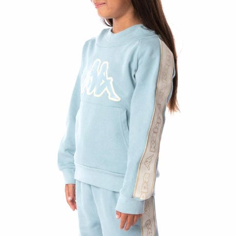 Kids Kappa Logo Tape Apet 2 Hoodie (Light Blue/Beige) 311B7VW