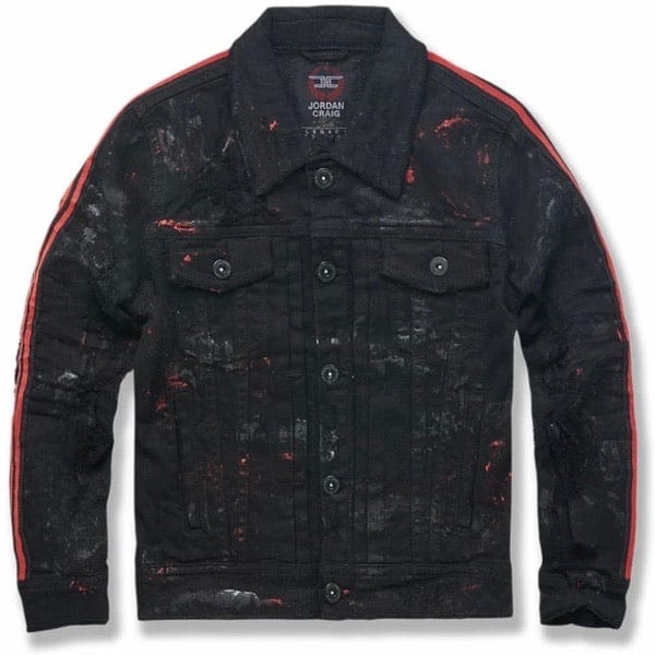 Kids Jordan Craig Dillinger Striped Trucker Jacket (Bred) 91526AB