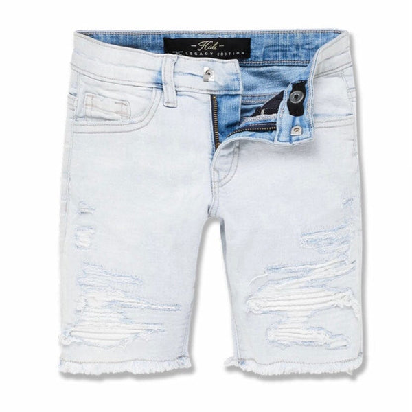 Boys Jordan Craig Siena Denim Shorts (Iced White) J3191SB