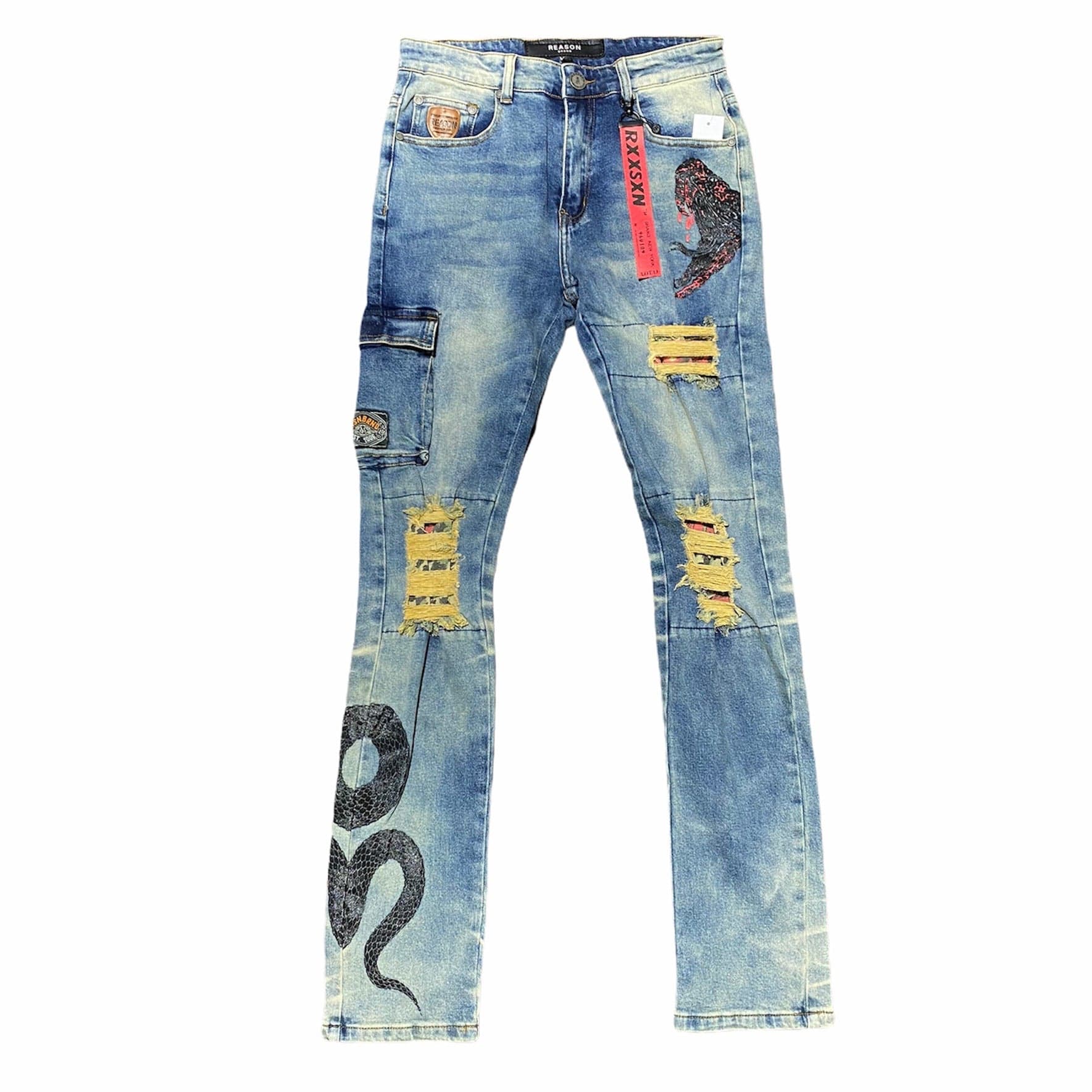 Reason Snake Denim Jeans (Blue) C0-007