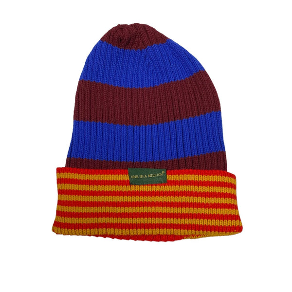 One In A Million Beanie Hat (Royal/Red/Wheat) B62