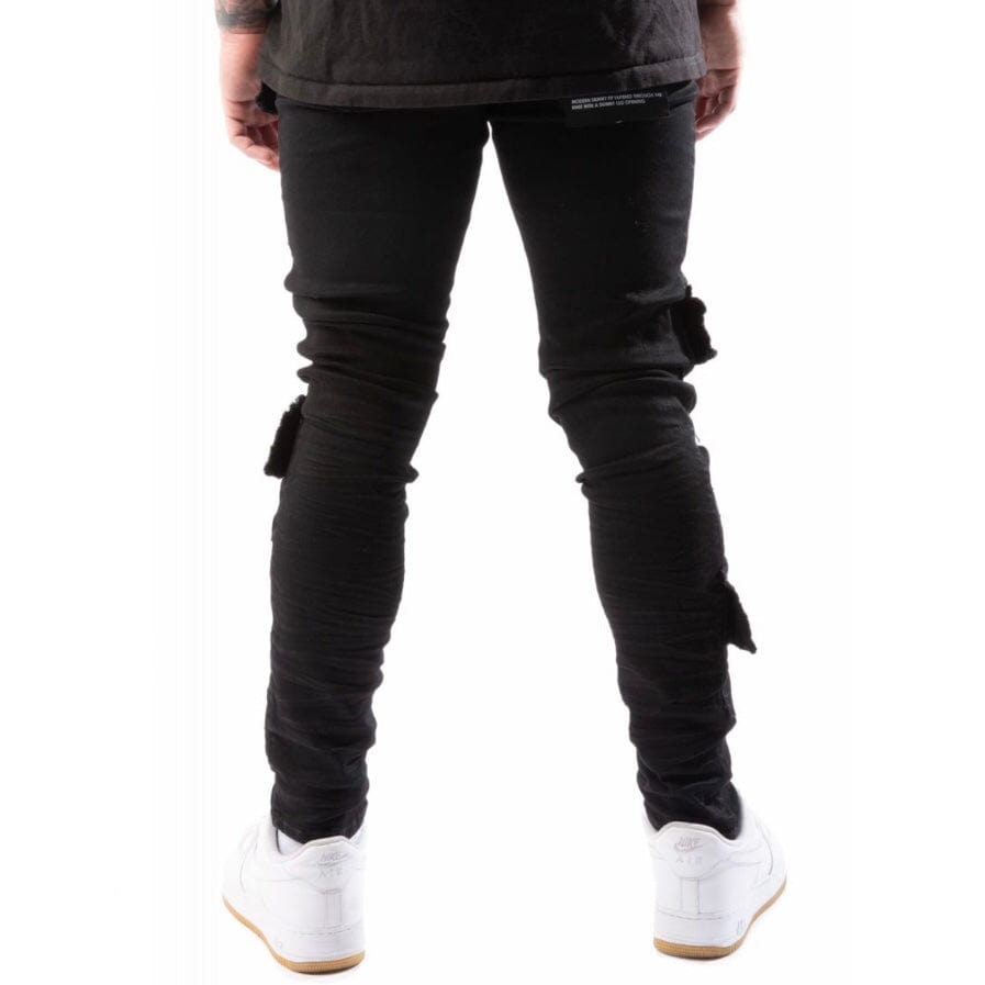 Si Tu Veux Brutini Cargo Jean (Jet Black) TV0013