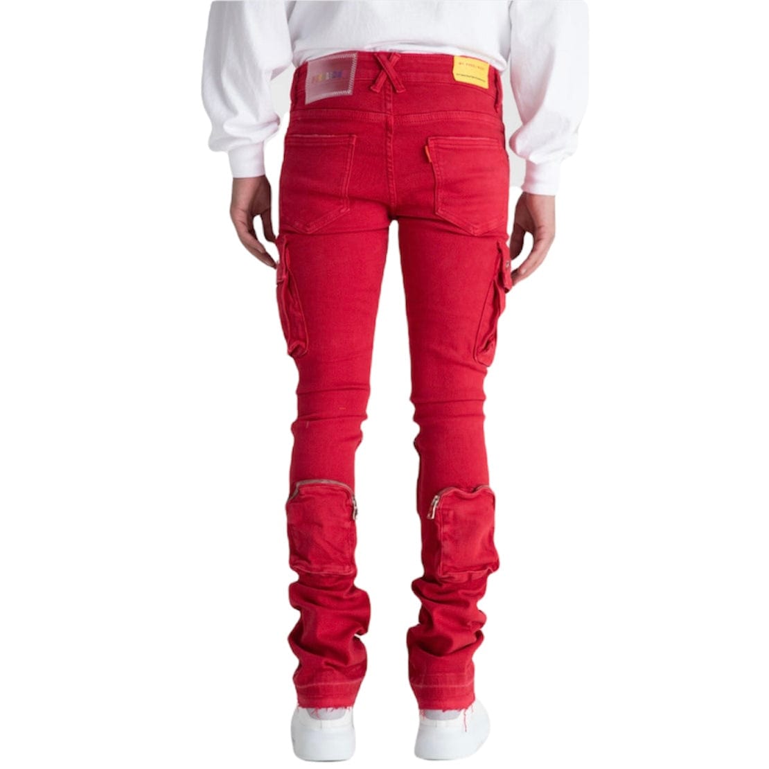 Pheelings Never Look Back Cargo Flare Stack Denim (Red) - PH-SS22