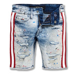 Kids Jordan Sparta Striped Denim Shorts (South Beach) J3168SK