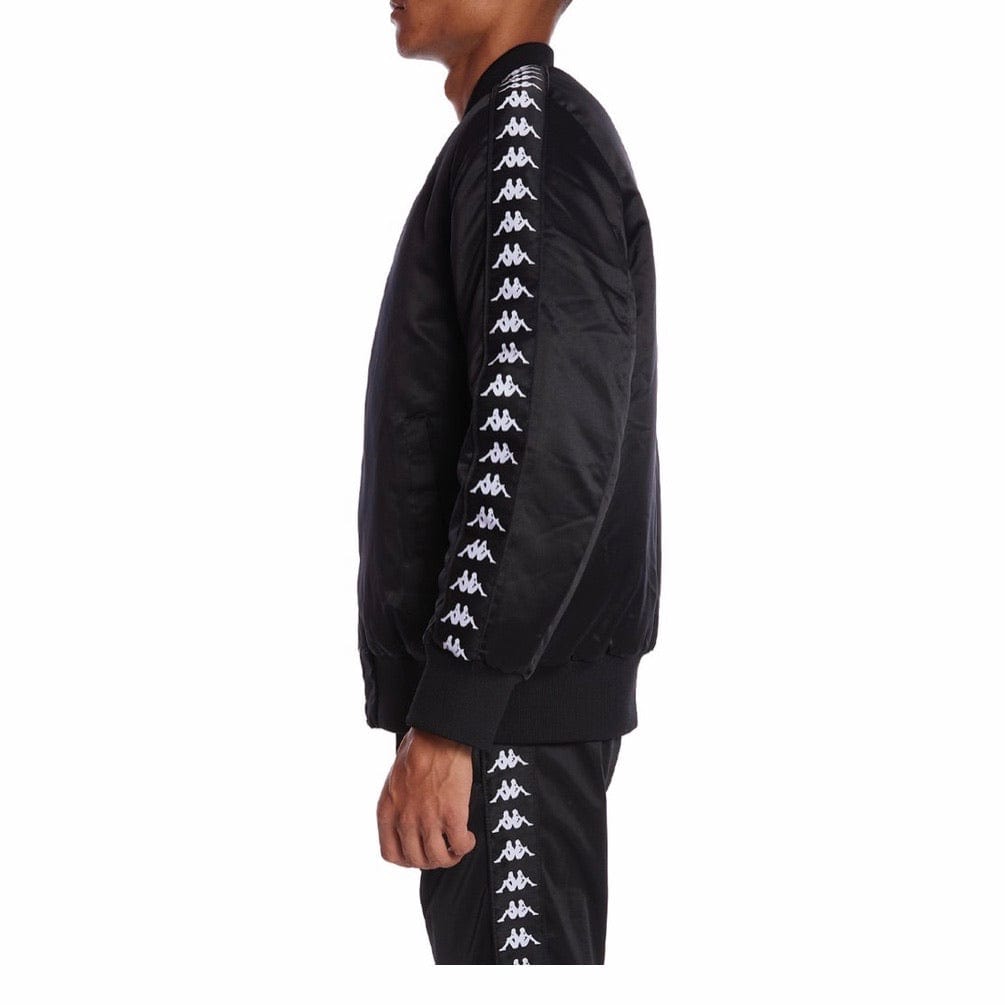 Kappa 222 Banda Bawer Bomber Jacket (Black/White)