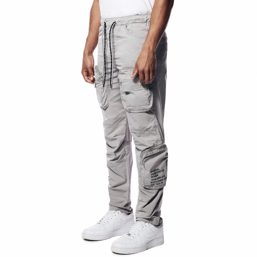 Smoke Rise Printed Nylon Utility Pants (Light Grey) WP23182