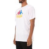 Kappa Authentic Estessi T Shirt (White/Fuchsia/Blue) 304KPT0