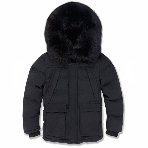 Kids Jordan Craig Bismarck Fur Lined Parka Jacket (Black) 91537K
