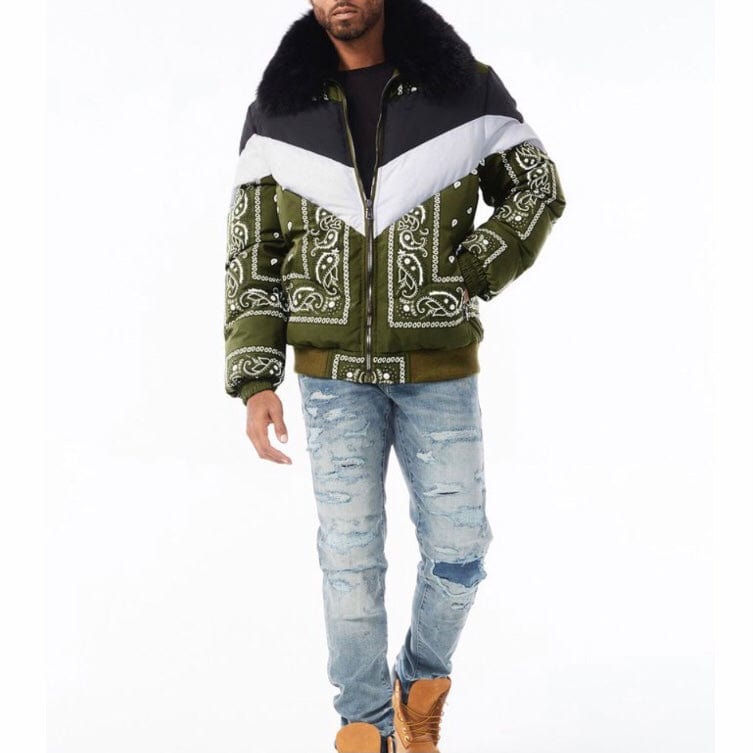 Jordan Craig Represent Bomber Jacket (Olive) 91546P