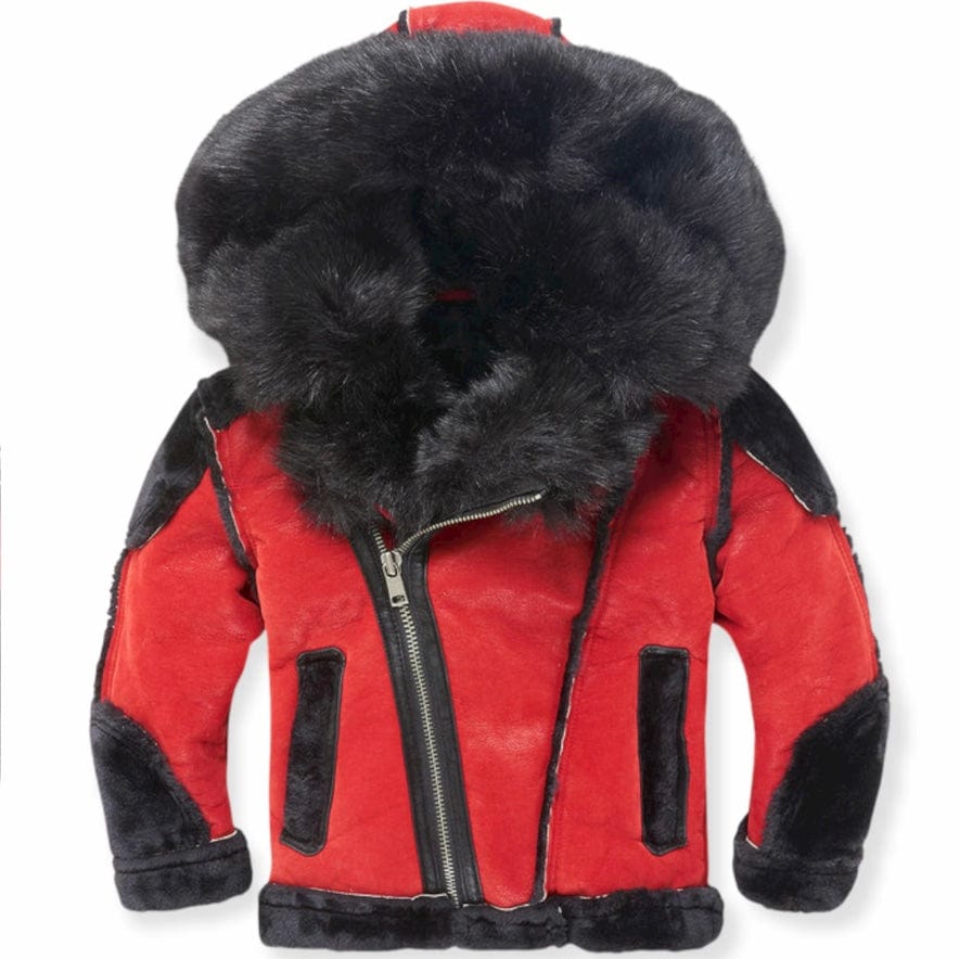 Kids Jordan Craig El Jefe Shearling Moto Jacket (Bred) 91590K