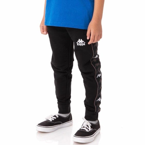 Kids Kappa 222 Banda Alanz 3 Sweatpants (Black/Grey/White)