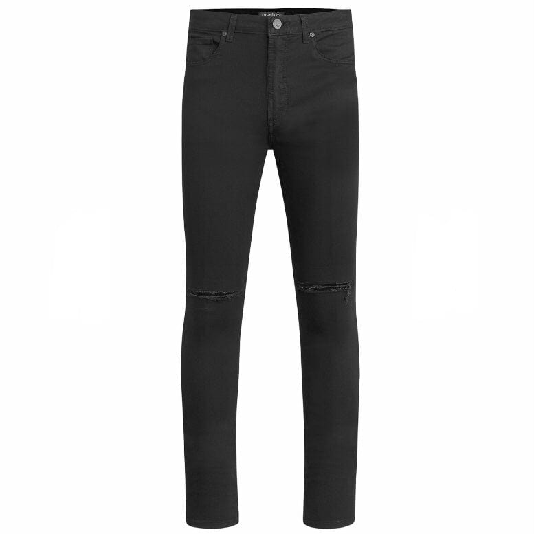 Monfrere Greyson Distressed Noir Jeans (Noir Black) 1026D1