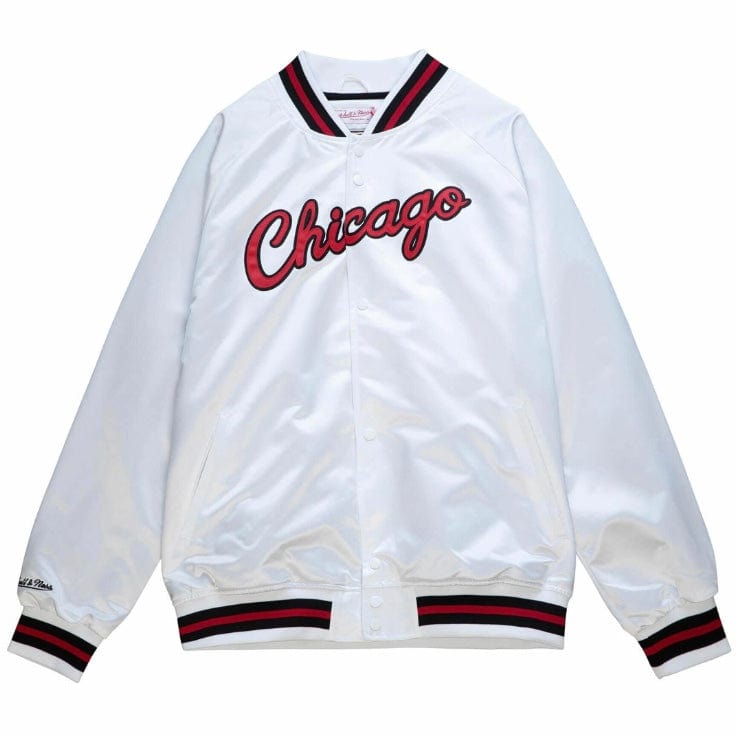 Mitchell & Ness Nba Chicago Bulls Lightweight Satin Jacket (White)