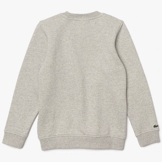 Kids Lacoste Crewneck Logo Print Fleece Sweatshirt (Grey Chine) SJ1347