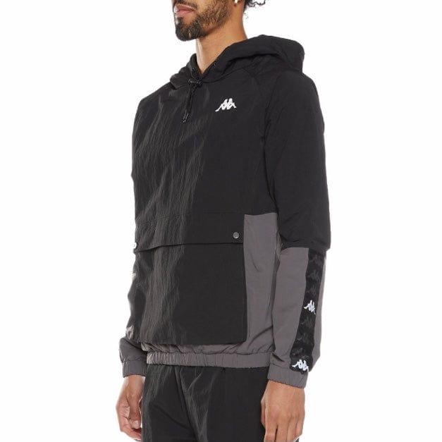 Kappa 222 Banda Edonin Anorak Jacket (Black/Grey/White) 341574