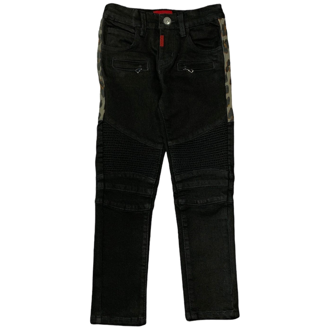 Haus Of Jr Kids Hamlin Biker Denim (Black Cheetah) - HOJFA20-102