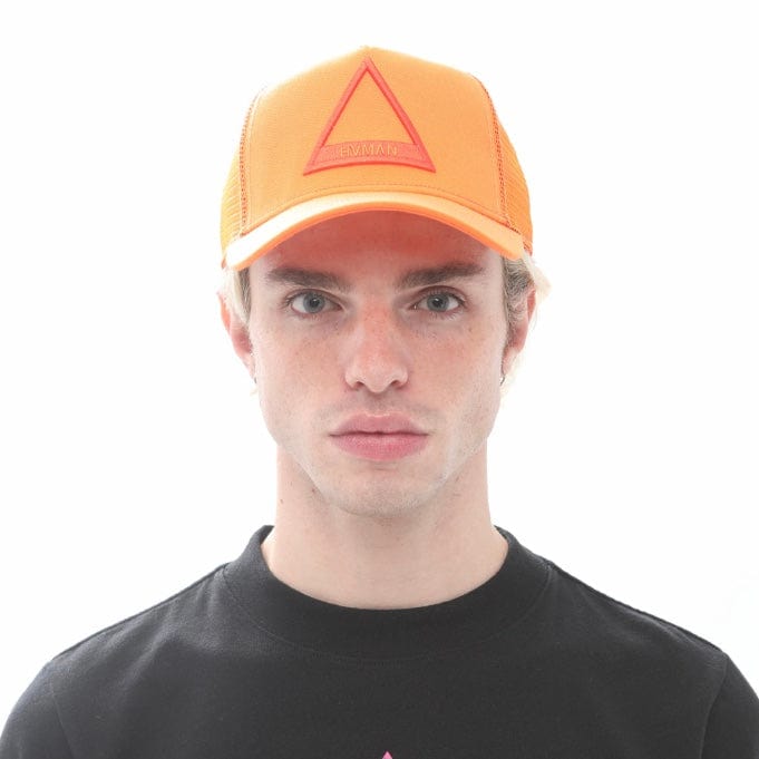 Hvman Triangle Logo Mesh Trucker Hat (Apricot) 323A1-KC26C