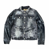 Create 2mrw Denim Jacket W/ Leather Sleeves (Black) CF0804