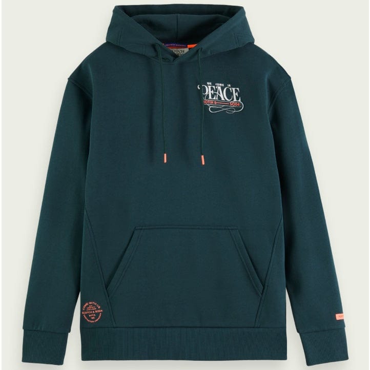 Scotch & Soda Artwork Felpa Hoodie (Space Green) 169194