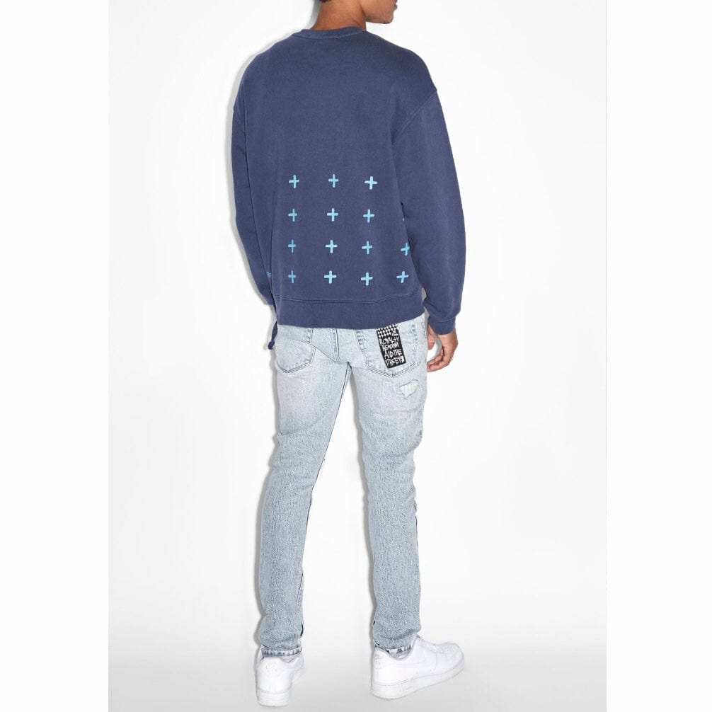 Ksubi 4 X 4 Biggie Crewneck (Midnight Blue) MSP23FL008