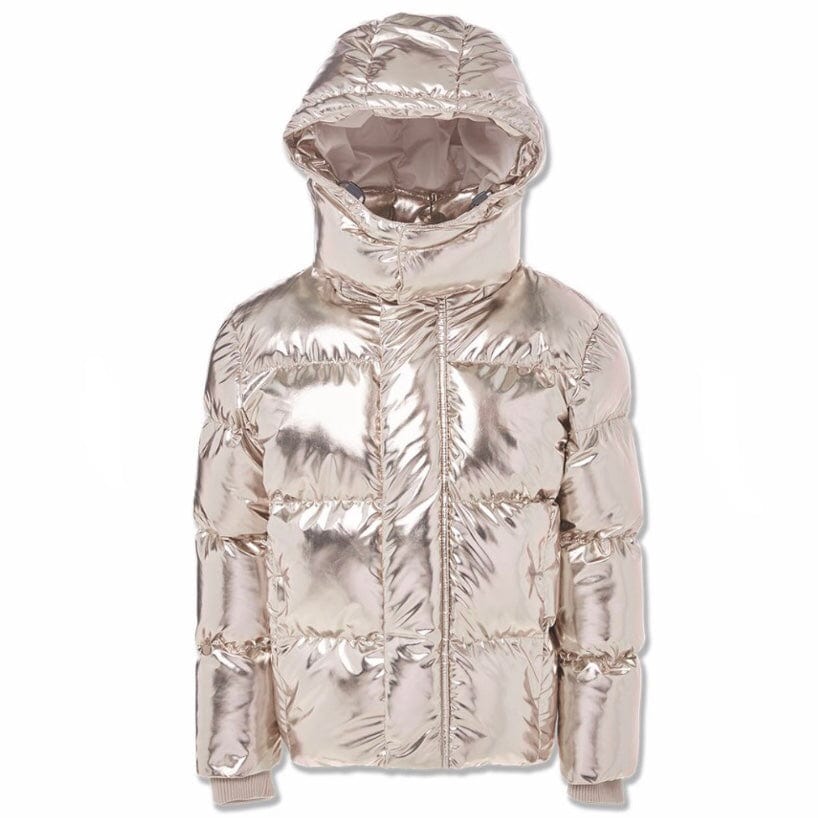 Kids Jordan Craig Metallic Hooded Bubble Jacket (Gold) 91542MK