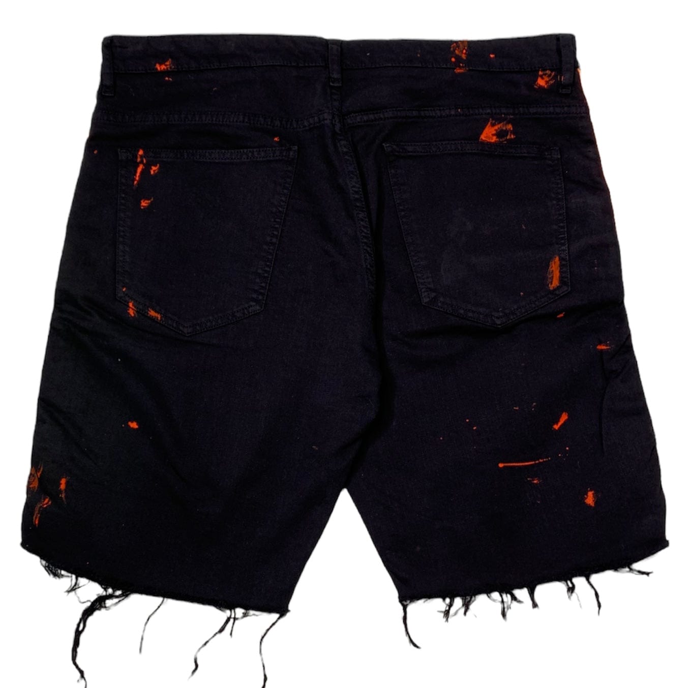 Rockstar Striped Denim Short (Black/Orange) - RSM8001BLL