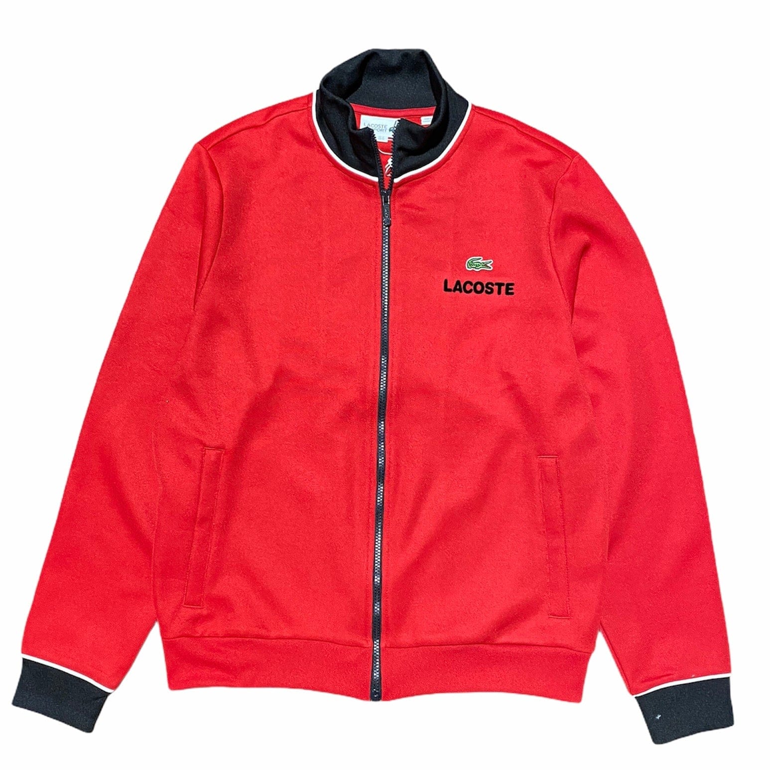 Lacoste Sport Contrast Accents Print Zip Sweatshirt (Red/Black/White) SH1555