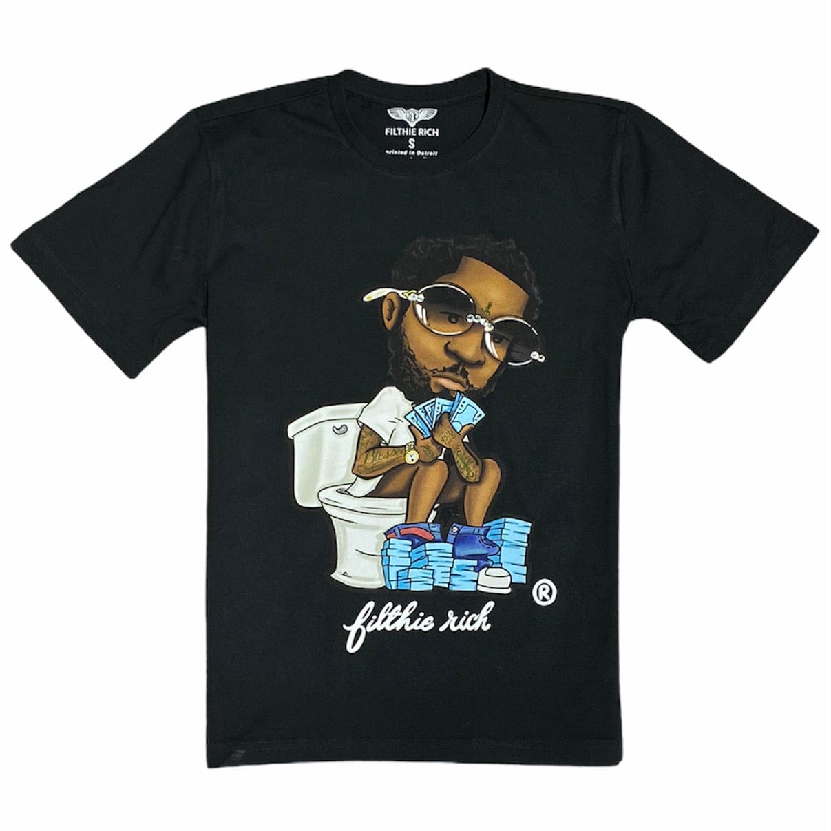 Filthie Rich Toilet Guy T Shirt (Black)