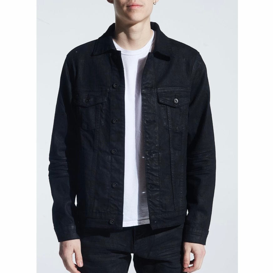 Crysp Bering Distressed Denim Jacket (Black) CRYH19-203