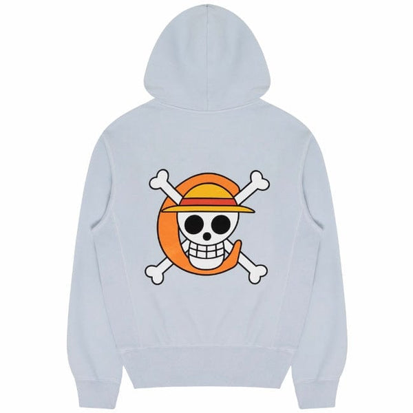 Carrots X One Piece Skull Hooded Sweatshirt (Baby Blue)
