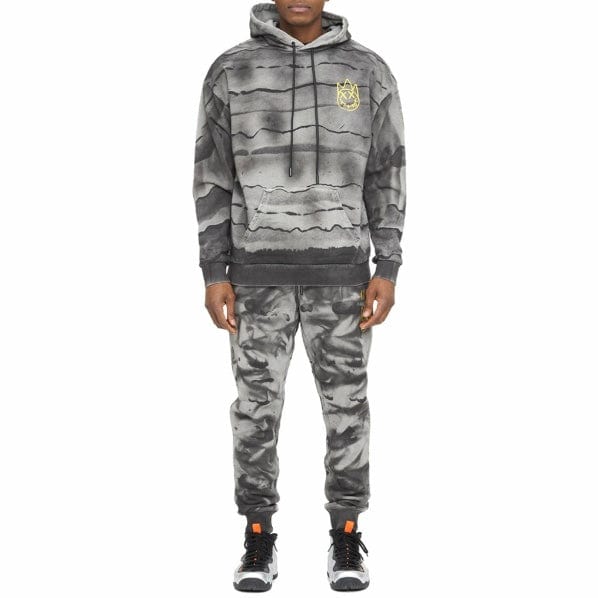 Cult Of Individuality Novelty Pullover Hoodie (Charcoal Tie Dye) 621B11-HP25A