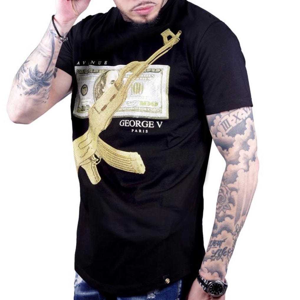 George V Crystal AK T-Shirt (Black/Gold) GV-2017