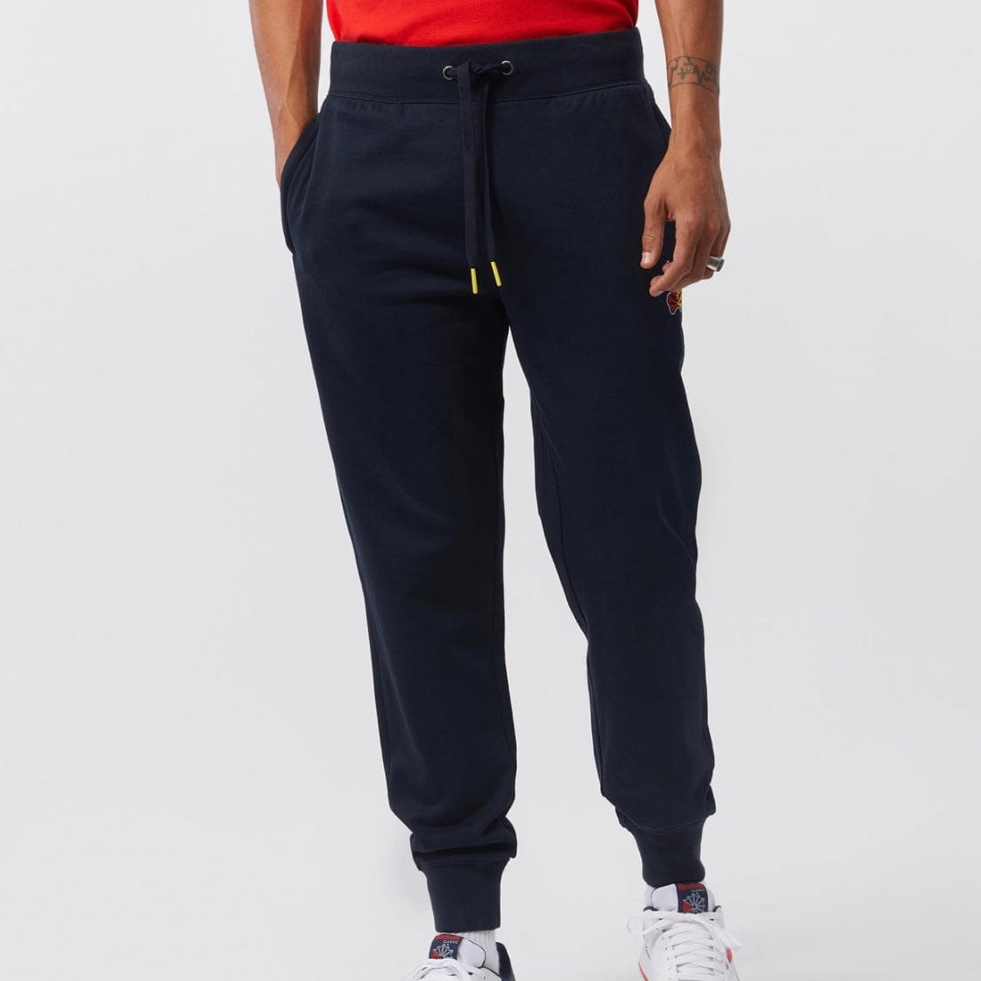 Psycho Bunny Cooper Split Bunny Logo Sweatpants (Navy) B6P843U1FT