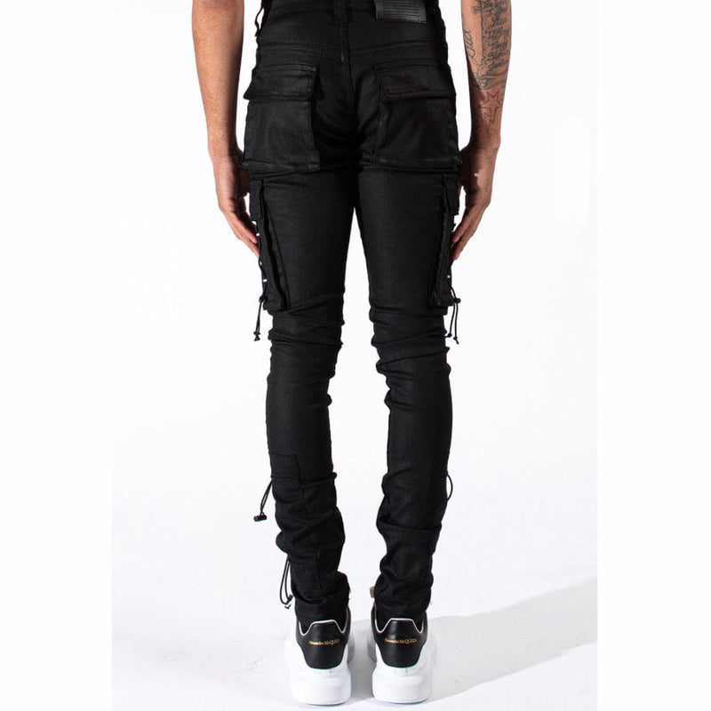 Serenede 1111 Cargo Jeans (Black Wax) 1111-W