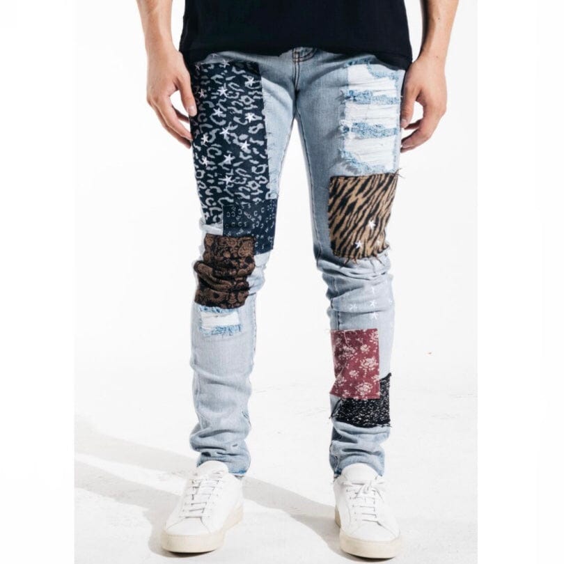 Embellish Gerard Denim Jeans (Blue Patchwork) EMBSP221-149