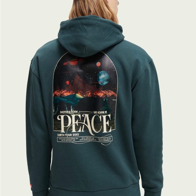 Scotch & Soda Artwork Felpa Hoodie (Space Green) 169194