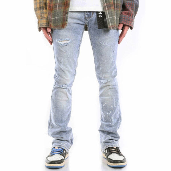 Kdnk Distressed Skinny Flare Jeans (Blue) KND4559