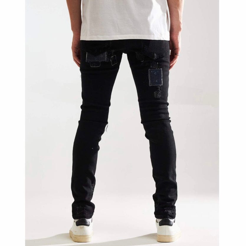 Embellish Silas Denim Jean (Black Patchwork) EMBF221-107