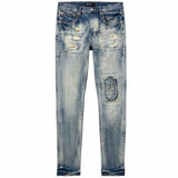 Purple Brand Distressed Low Rise Jean (Mid Indigo Dirty Vintage) P001-MIVM223